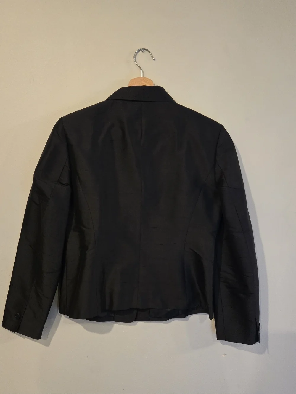 Vintage Talbots Pure Silk Blazer Black Size 6 Classic Tailored Quiet Luxury - Picture 6 of 7